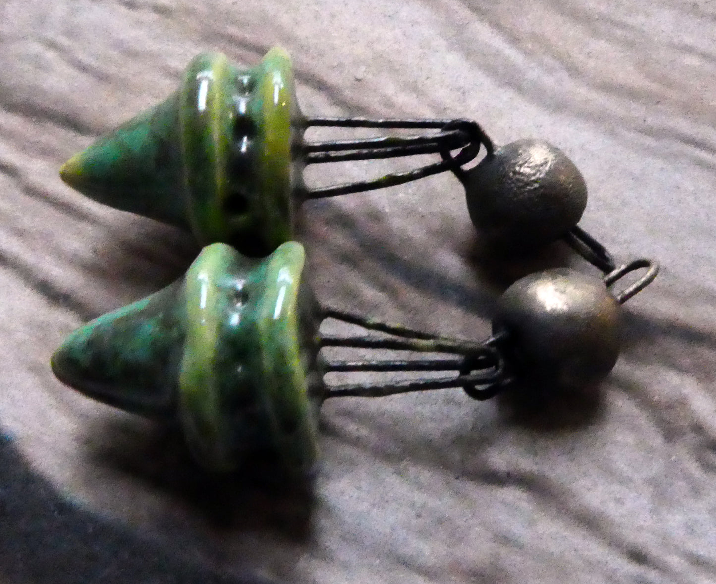 Ceramic Double Hoop Pointy Dangles - Supernova