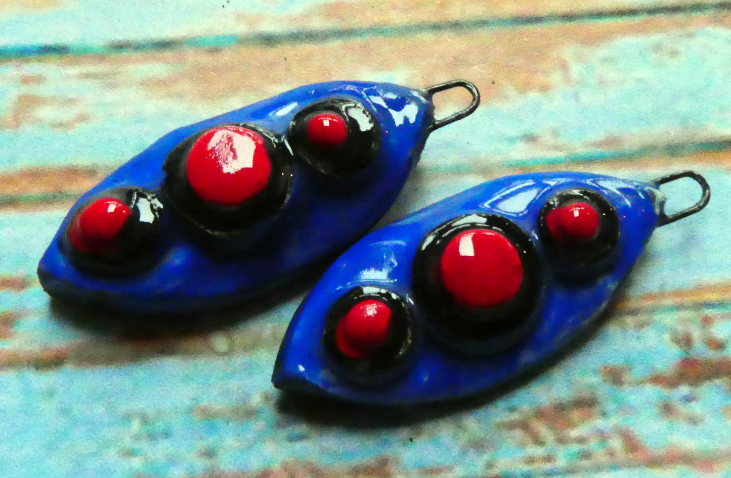 Ceramic Moulded Layered Disc Charms - #3