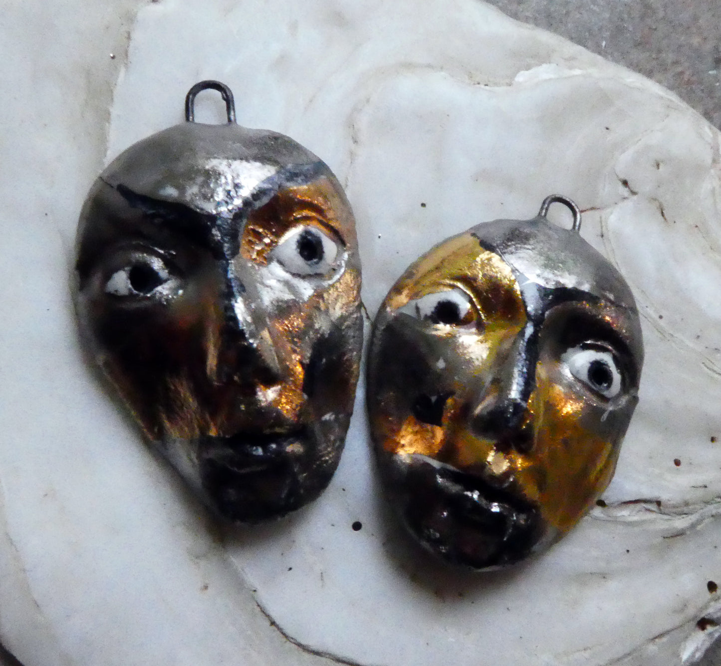 Ceramic Venetian Carnival Face Mask Charms #3