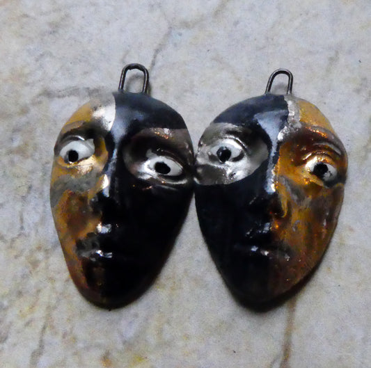 Ceramic Venetian Carnival Face Mask Charms #4