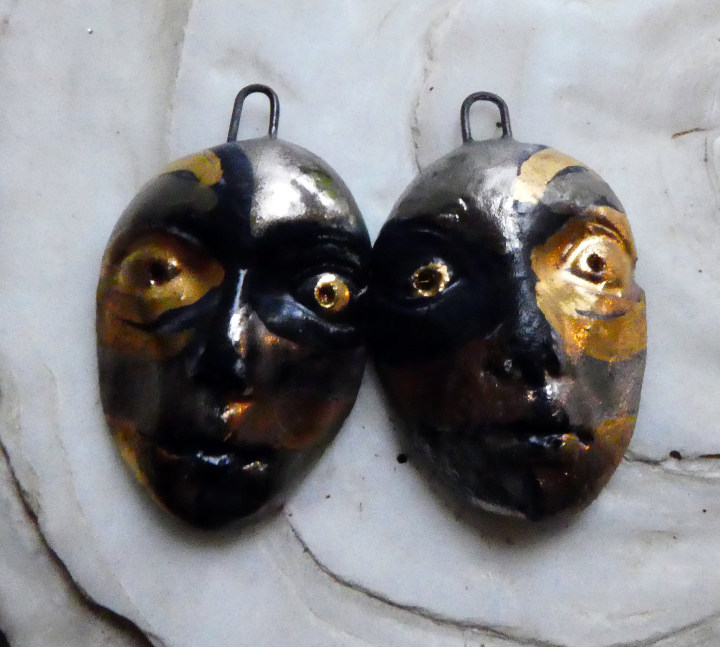 Ceramic Venetian Carnival Face Mask Charms #5