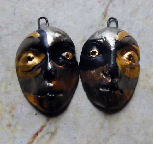 Ceramic Venetian Carnival Face Mask Charms #5