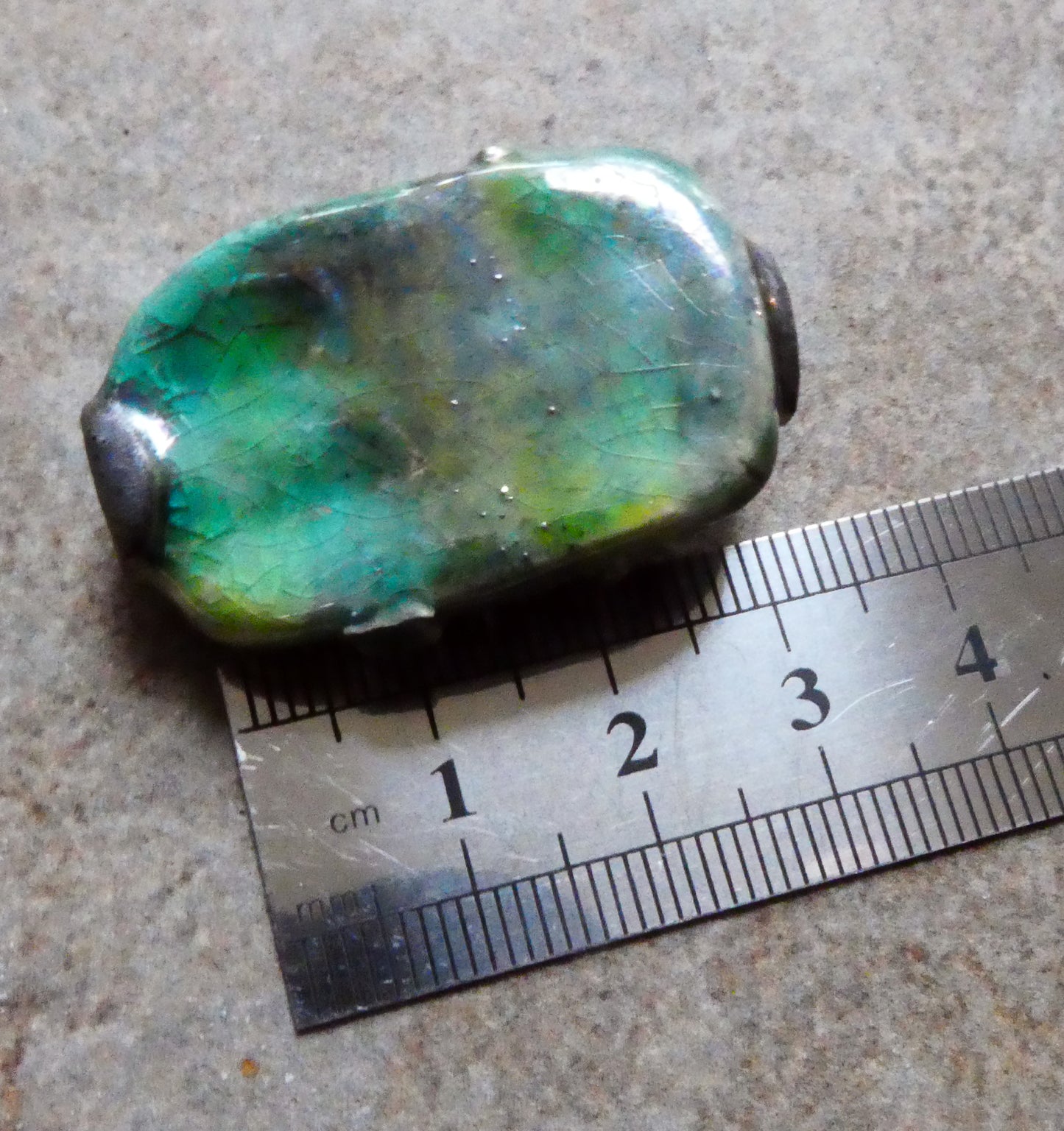 Ceramic Moulded Lustrous Focal Bead #1