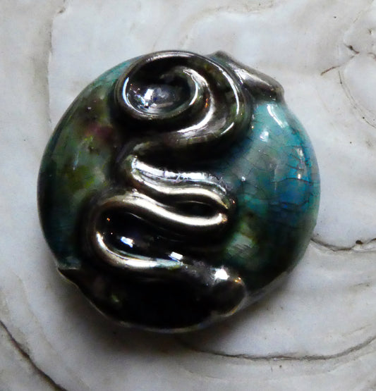 Ceramic Moulded Lustrous Focal Bead #2