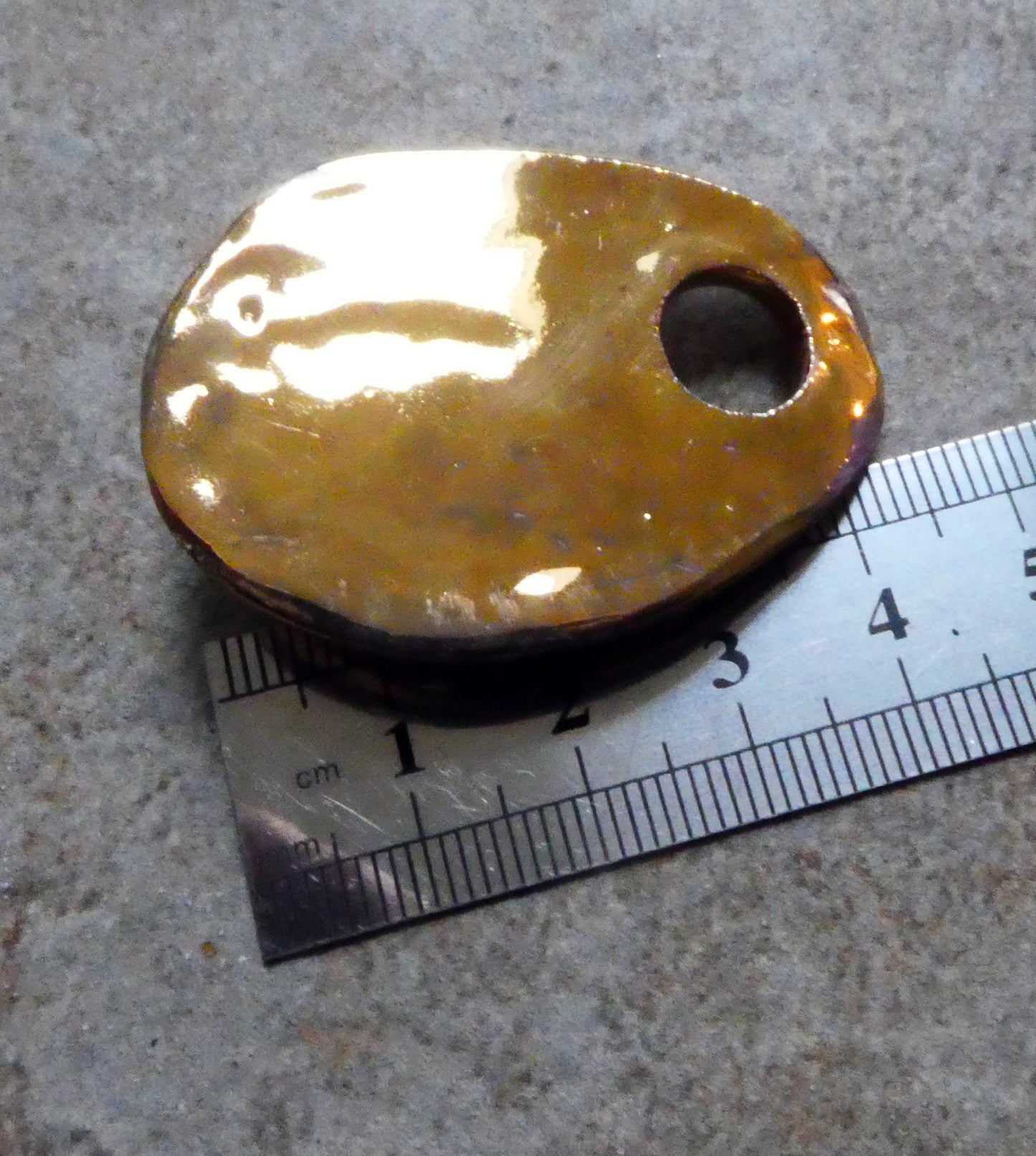 Ceramic Layered Pool Pendant -  Gold and Platinum
