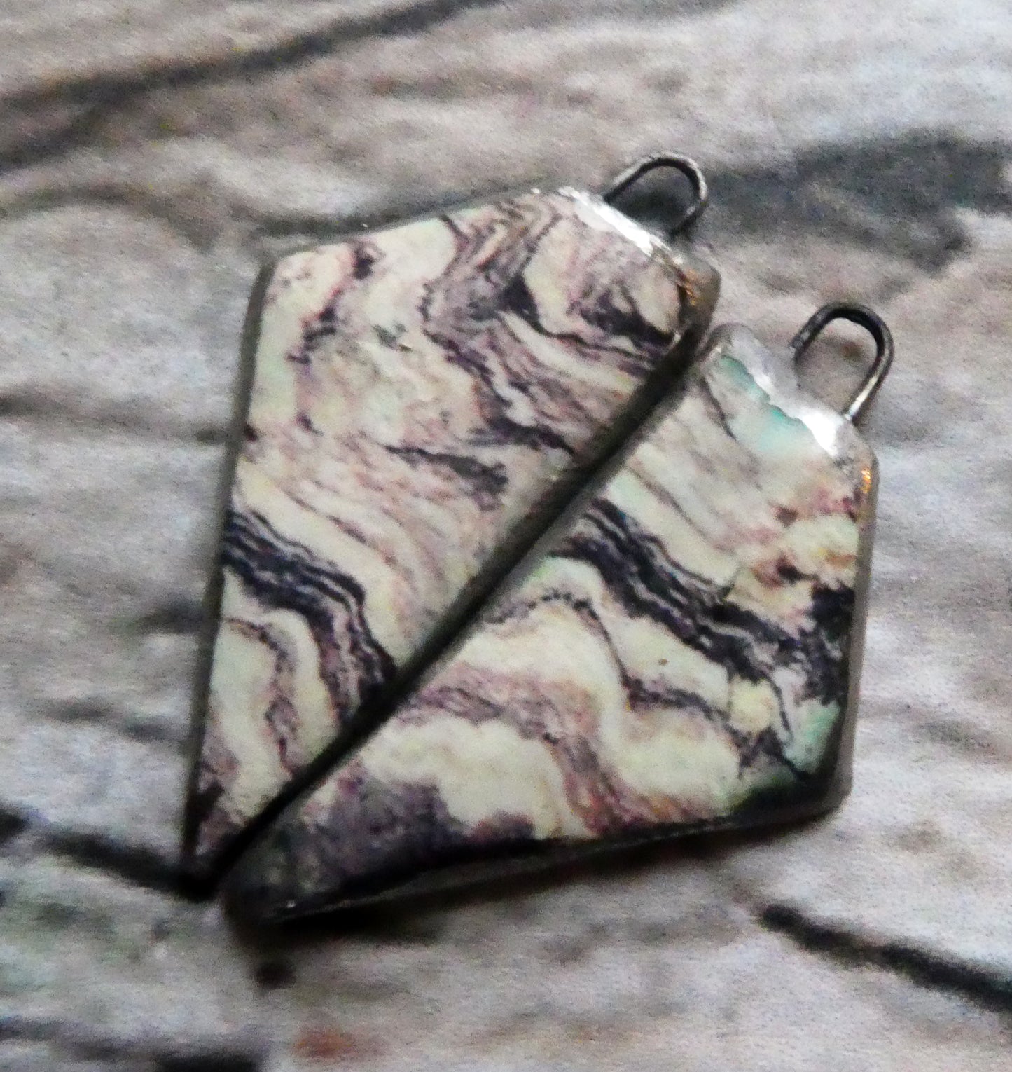 Ceramic Decal Stone Cut Matte Marble Charms -#8