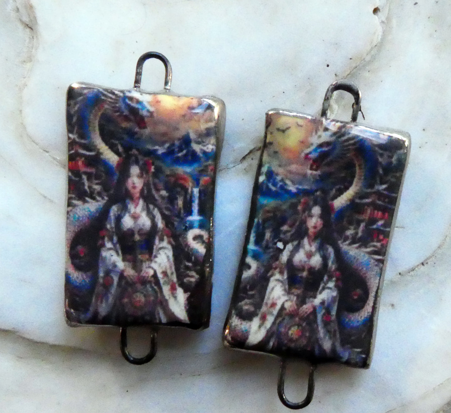 Ceramic Wondrous Women Earring Connectors - #1