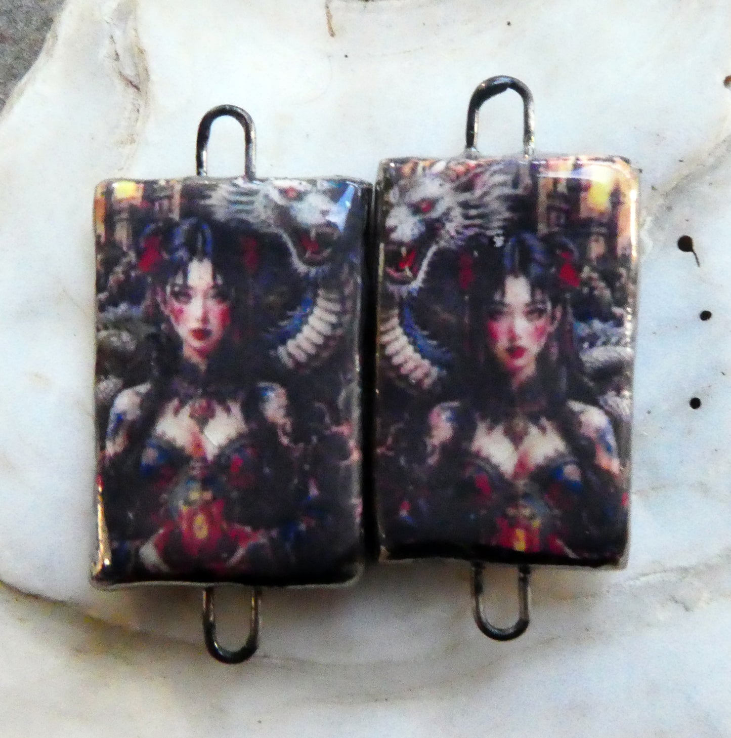 Ceramic Wondrous Women Earring Connectors - #2