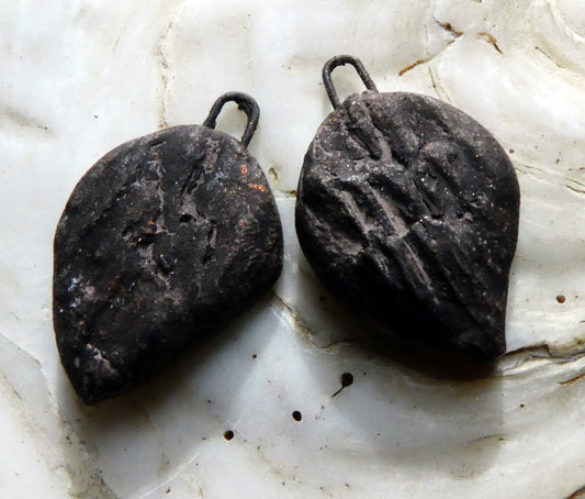 Ceramic Driftwood Textured Drops - Black