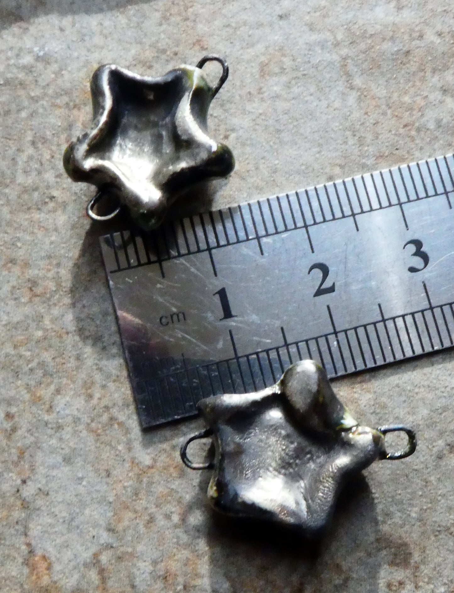 Ceramic Starfish Connectors - Mirror Blue