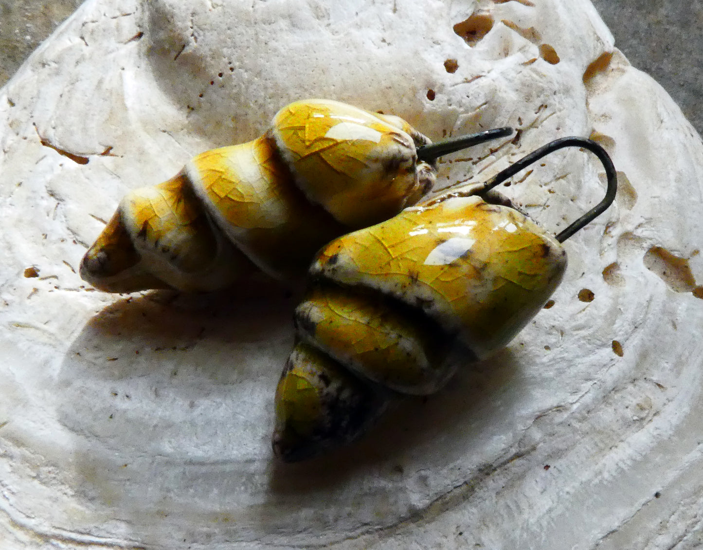 Ceramic Conical Shell Charms - Dune