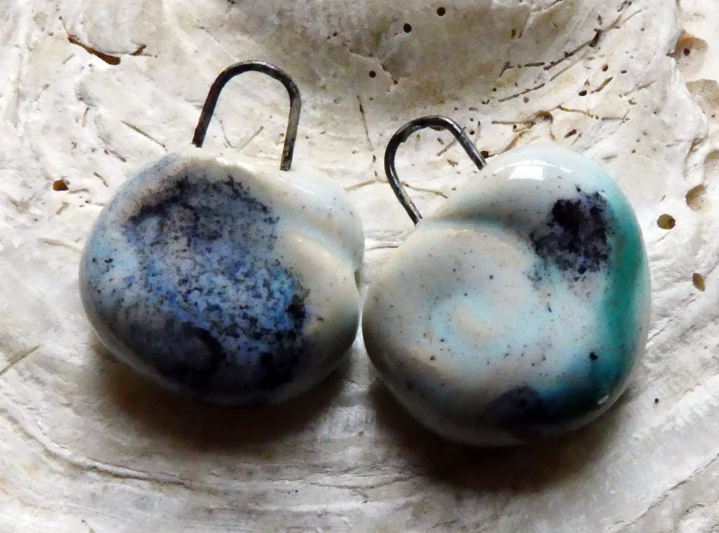 Ceramic Chunky Shell Charms -Mistral