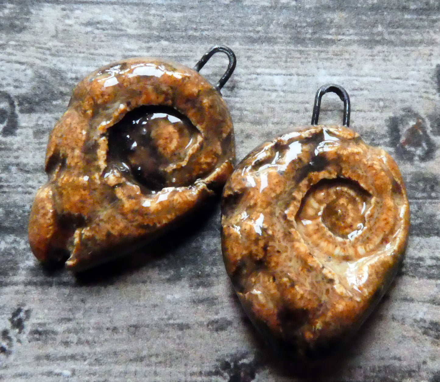 Ceramic Shell Textured Charms -Tibet