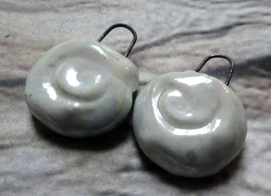 Ceramic Chunky Shell Charms -Pearly White