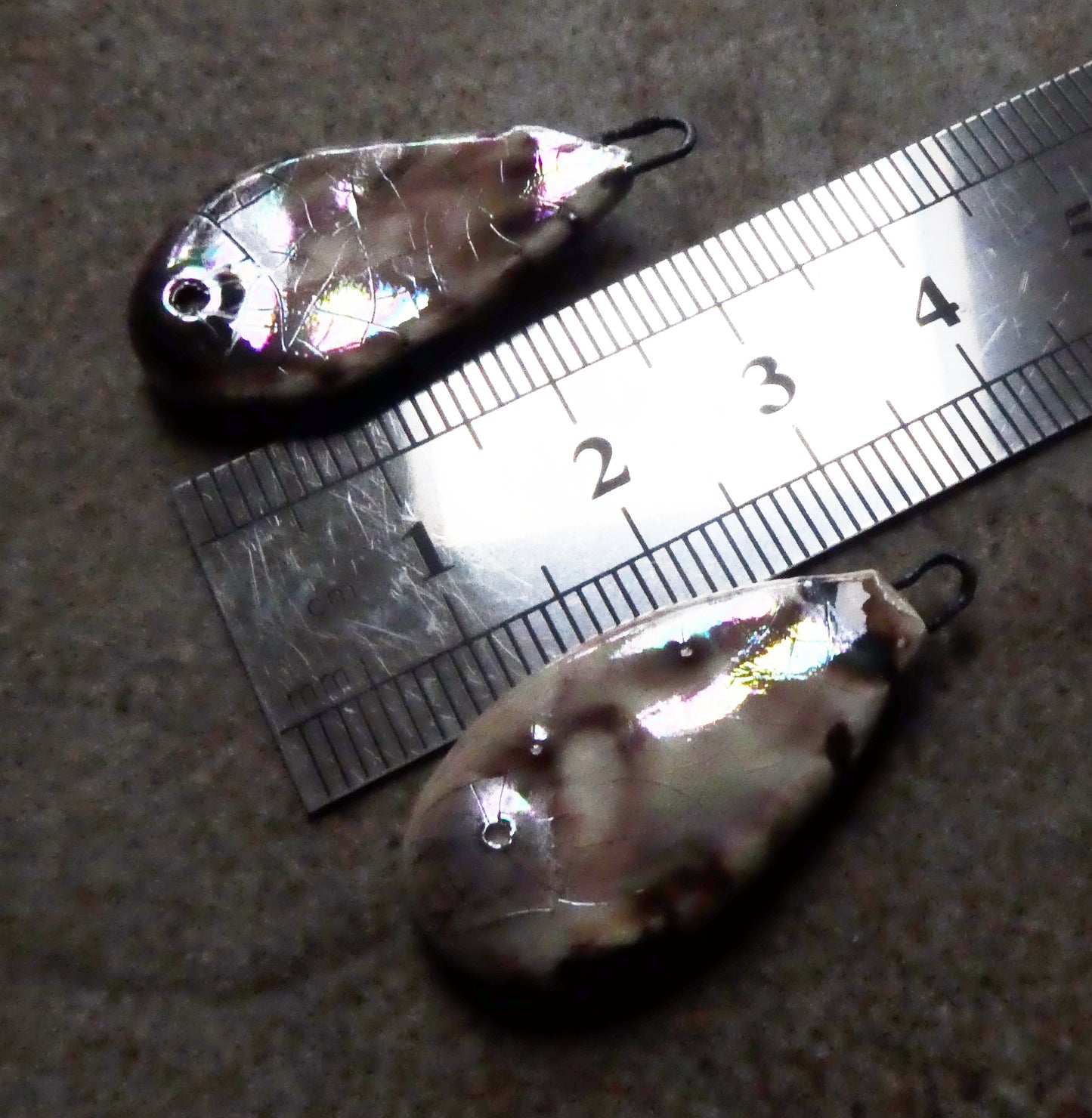 Ceramic Lustrous Feather Charms- Mottled Brown