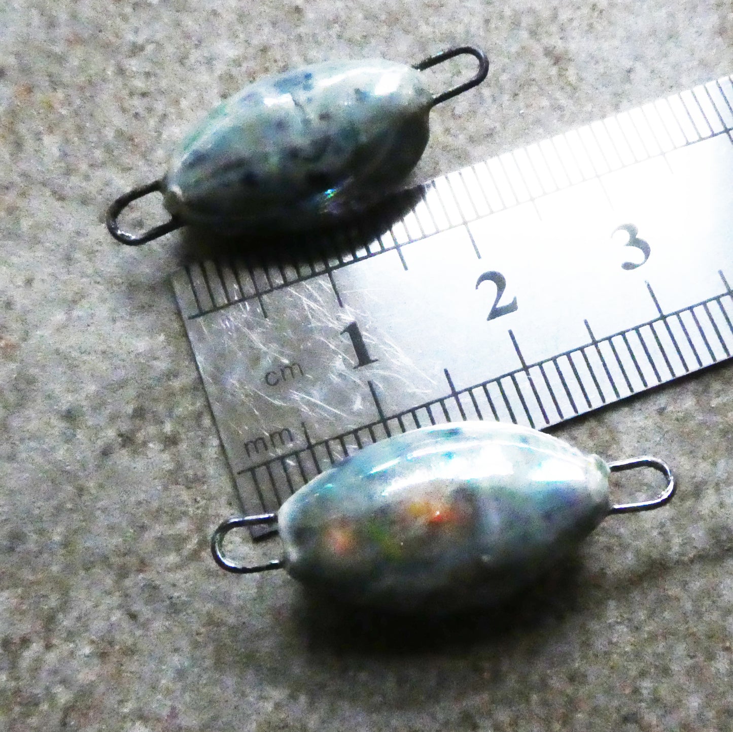 Ceramic Lustrous Cowrie Shell Connectors - Koi Pond