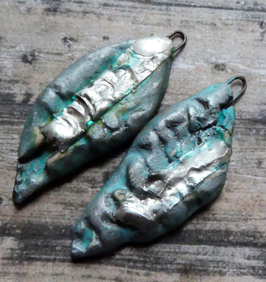 Ceramic Seaweed Textured Shards -Sky Blue