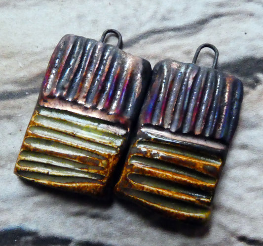 Ceramic Scorchy Textured Tablet Charms - Dune