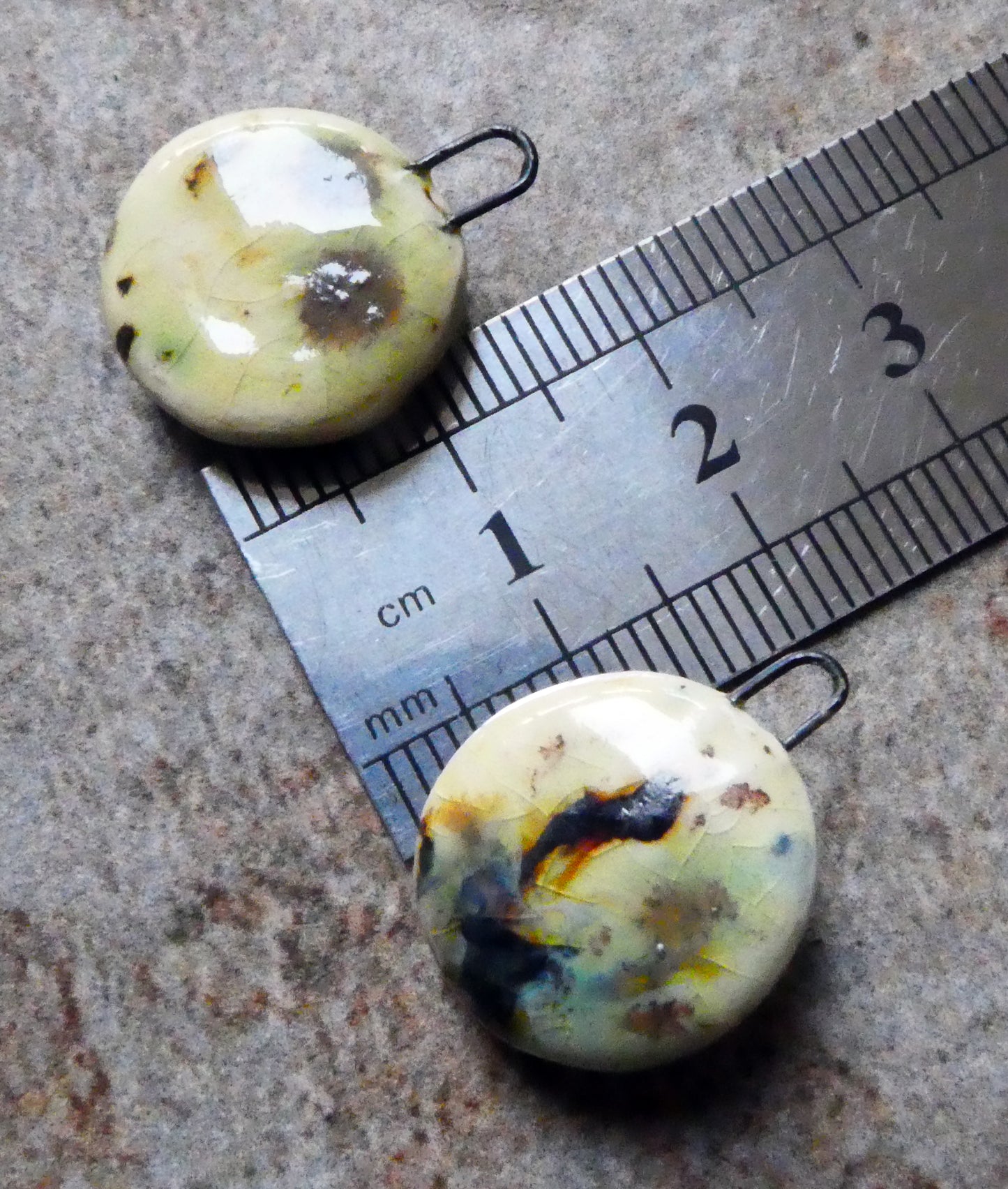Ceramic Moulded Ammonite Charms- Cappuccino Mint