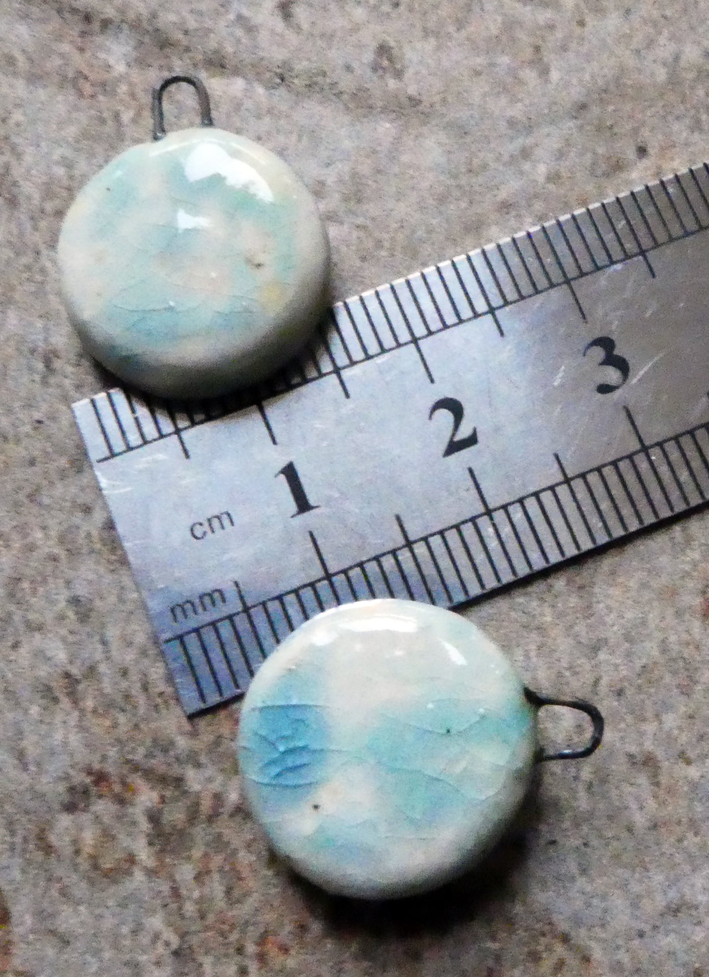 Ceramic Moulded Ammonite Charms- Water