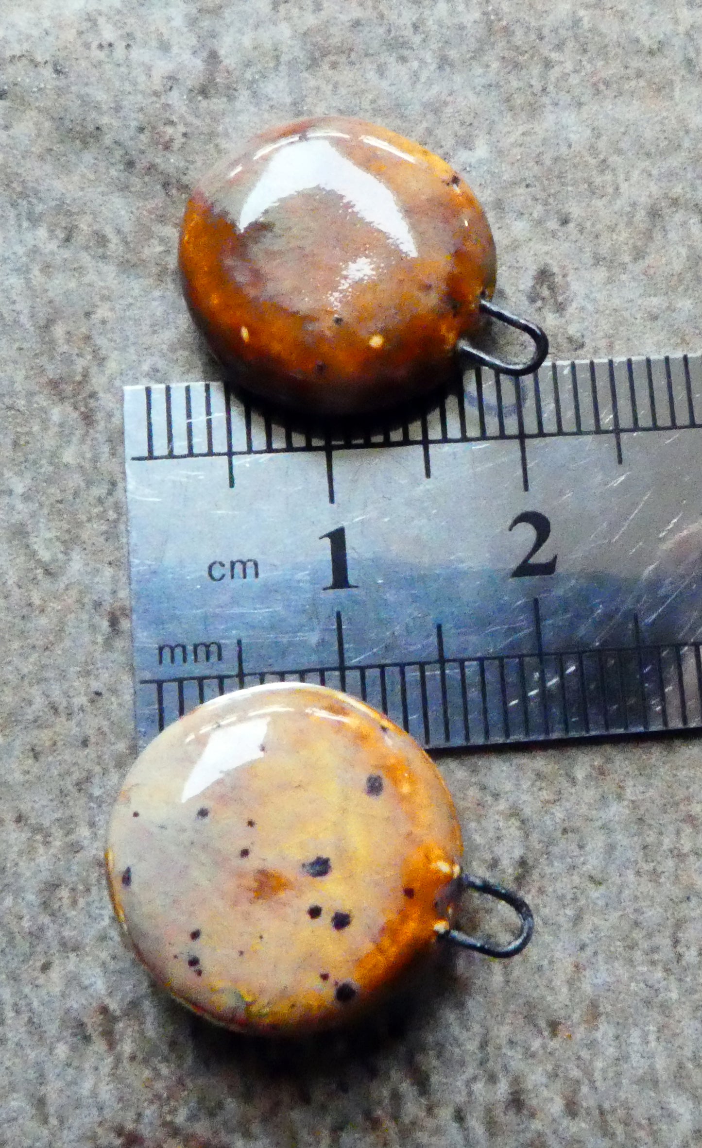 Ceramic Moulded Ammonite Charms- Amber Ash