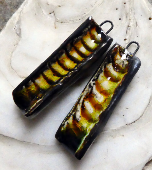 Ceramic Razor Clam Charms - Dune