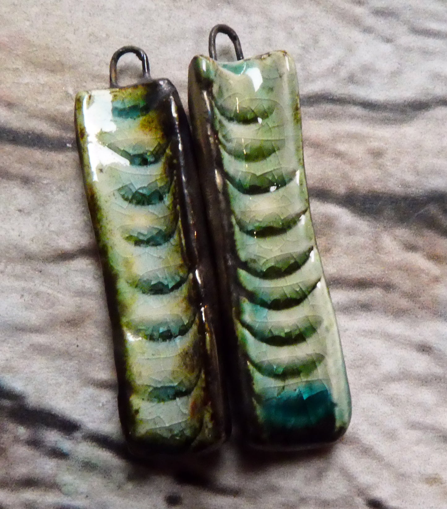 Ceramic Razor Clam Charms - Green Tea