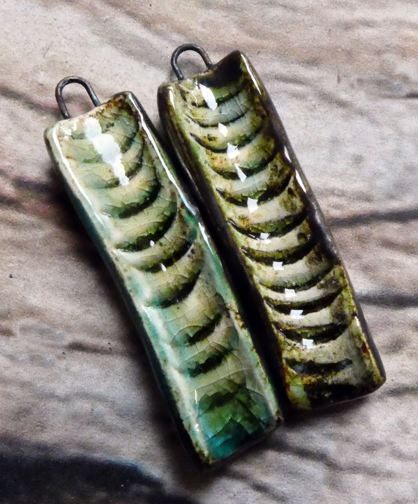 Ceramic Razor Clam Charms - Water