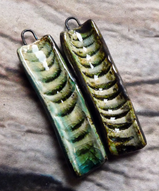 Ceramic Razor Clam Charms - Water
