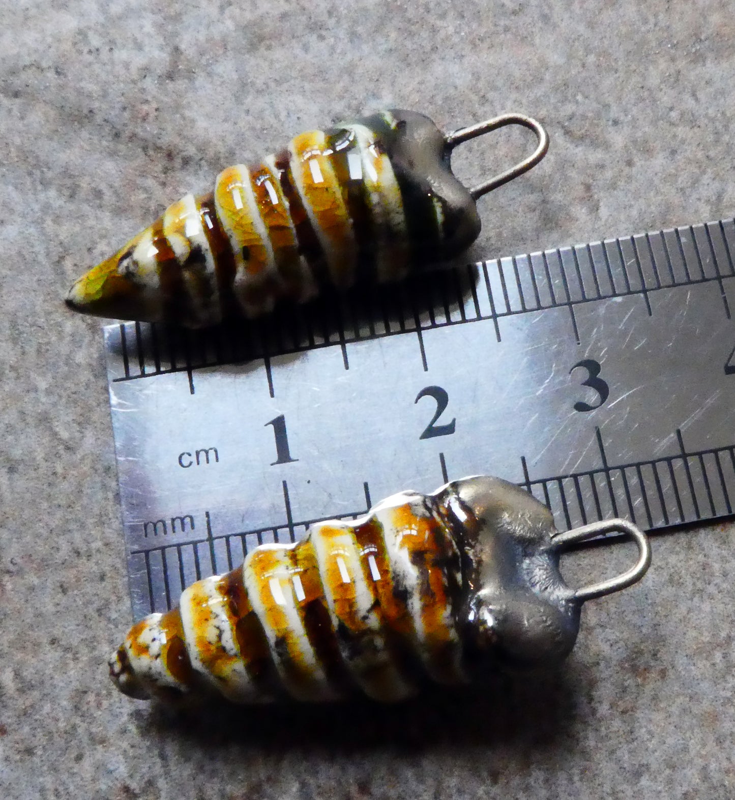 Ceramic Hollow Spiral Shell Charms - Dune