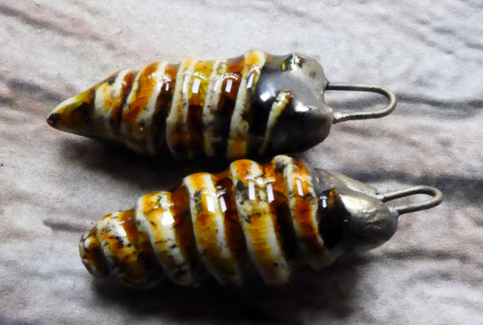 Ceramic Hollow Spiral Shell Charms - Dune