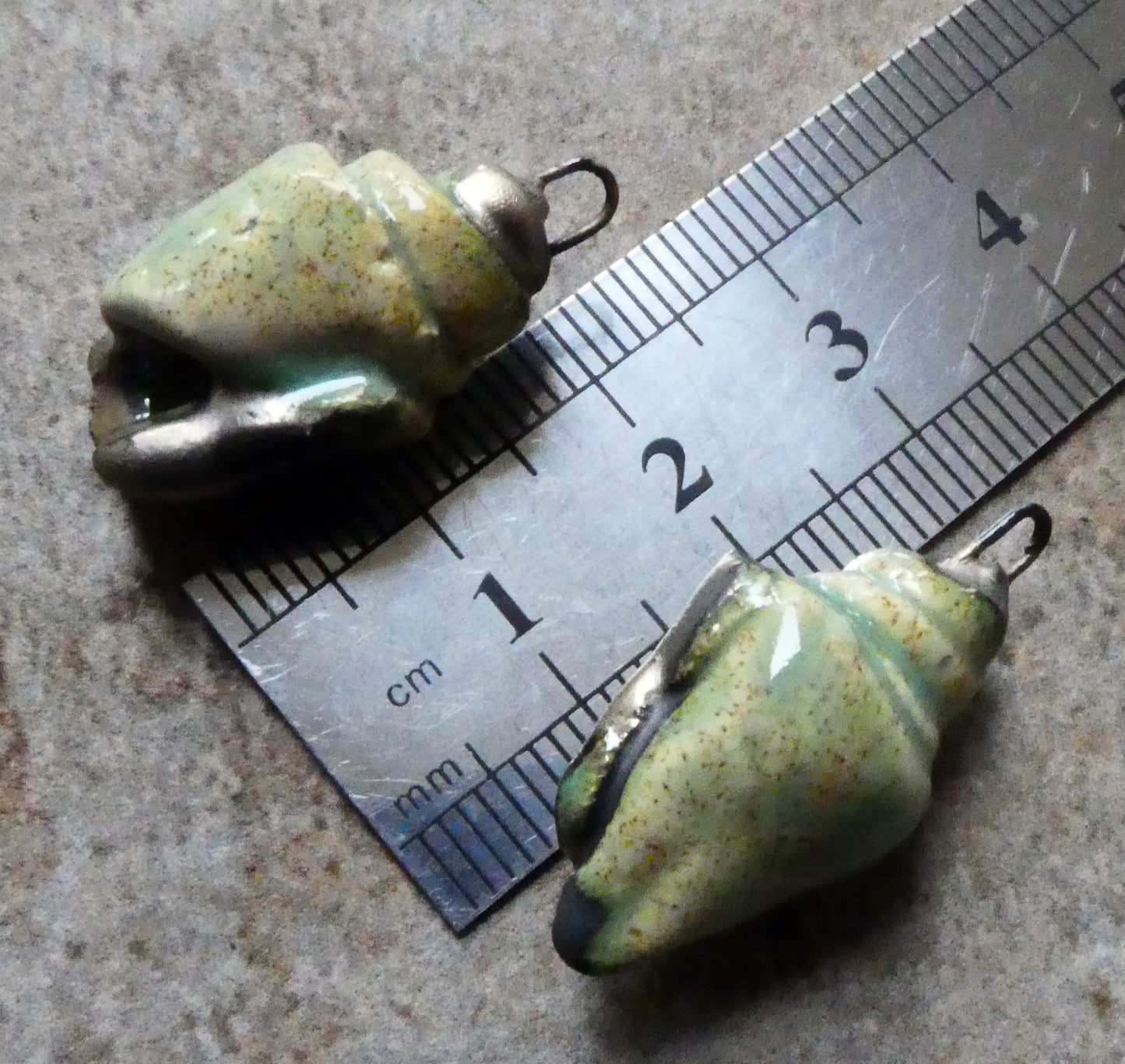 Ceramic Conch Shell Charms - Provence