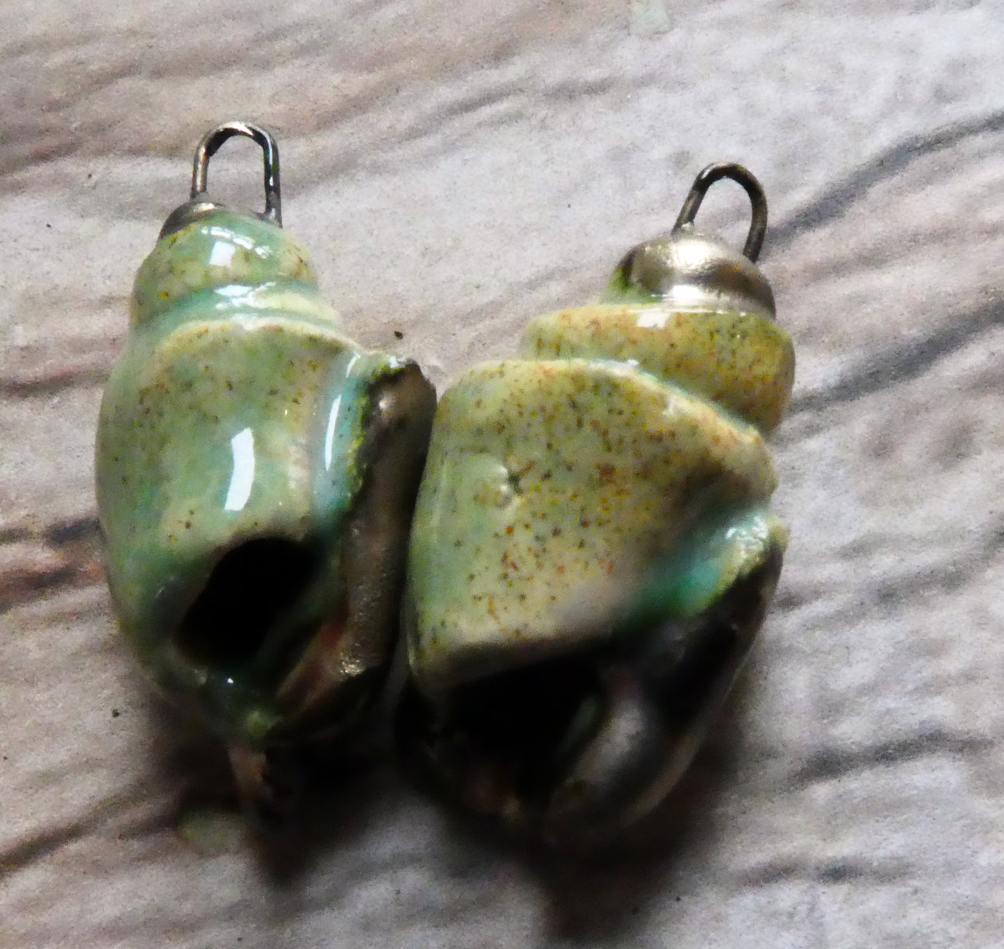 Ceramic Conch Shell Charms - Provence