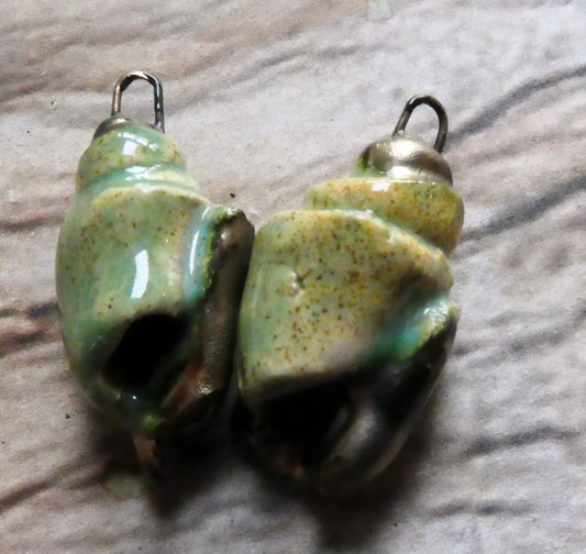 Ceramic Conch Shell Charms - Provence