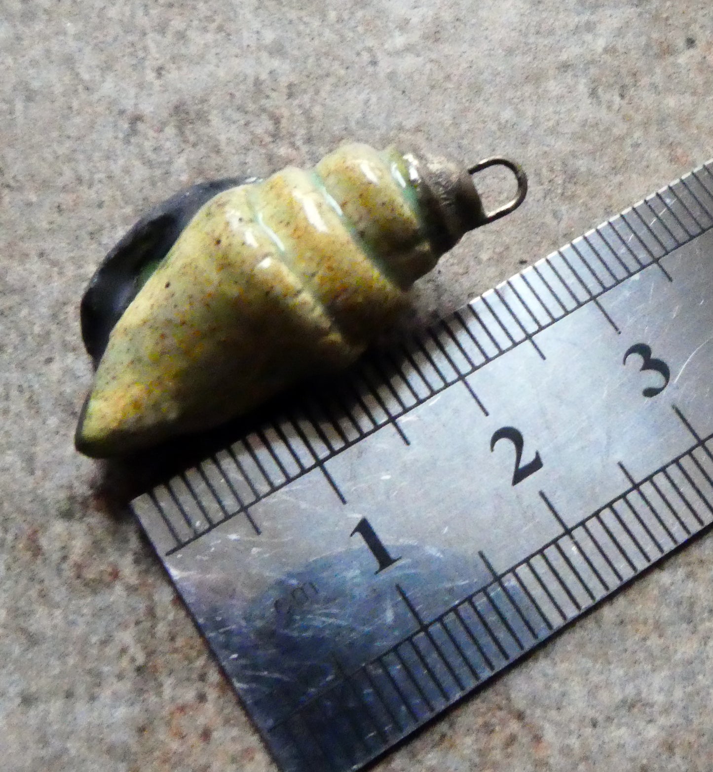 Ceramic Conch Shell Dangle - Provence