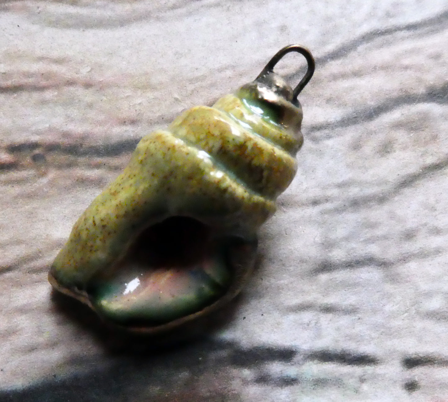 Ceramic Conch Shell Dangle - Provence