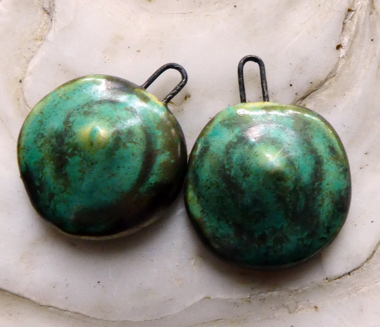 Ceramic Button Shell Charms -Supernova