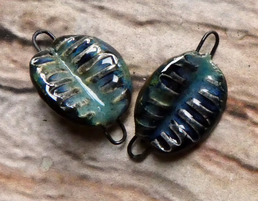 Ceramic Folded Shell Connectors -Obsidian