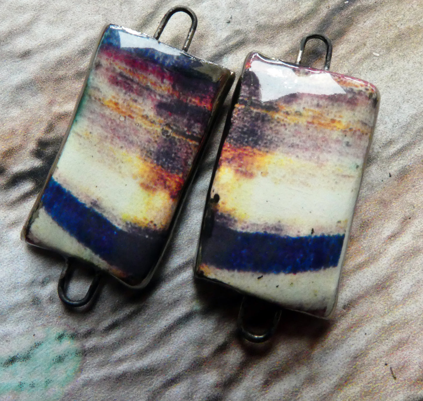 Ceramic Salt Glacier Earring Connectors - #1