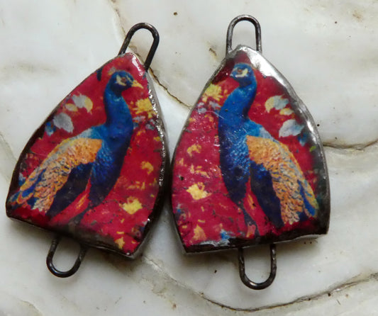 Ceramic Arch Chinese Art Earring Connectors - #2