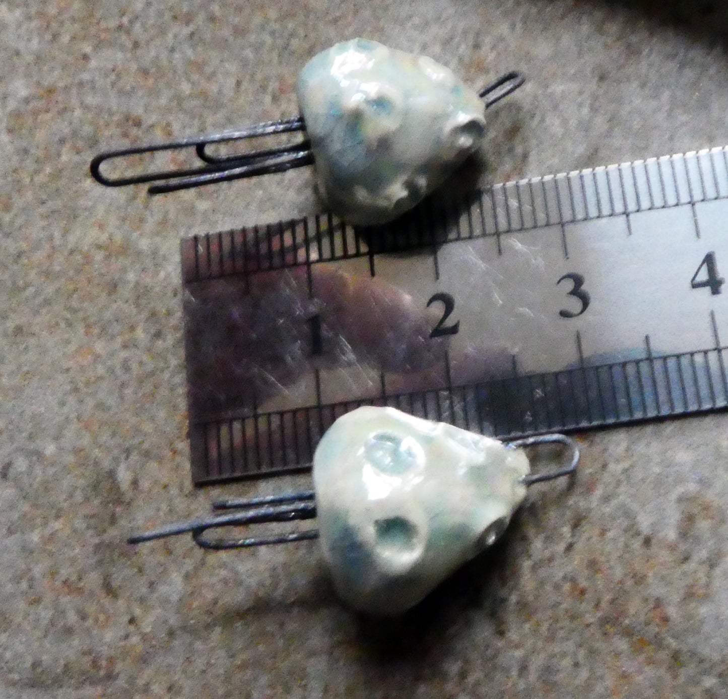 Ceramic Lustrous Sea Creature Earring Connectors - Water