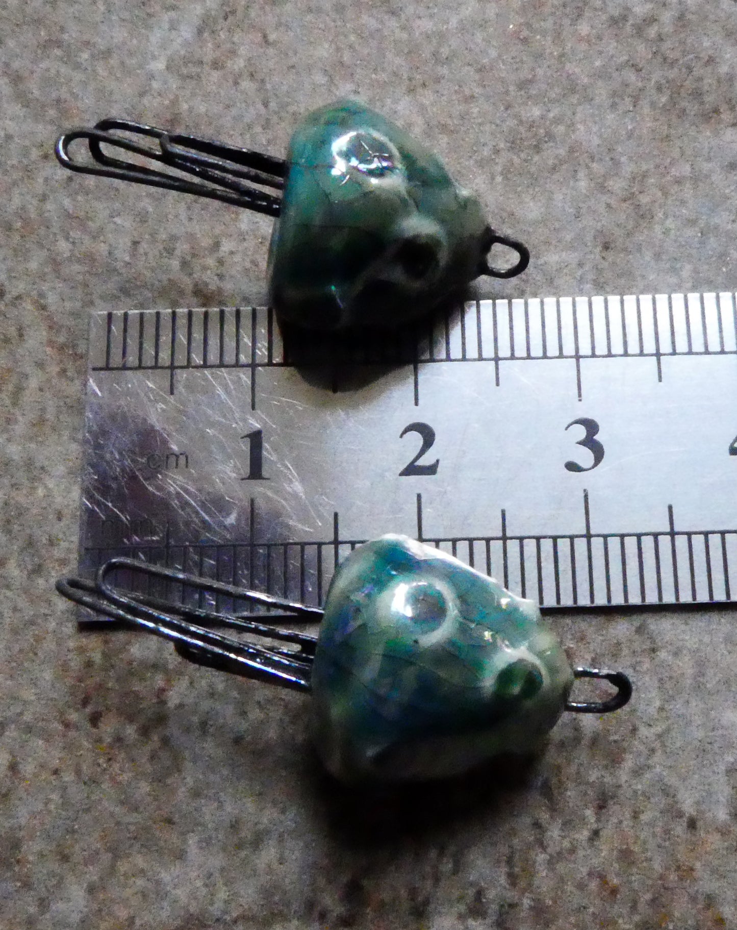 Ceramic Lustrous Sea Creature Earring Connectors - Oriental Blue