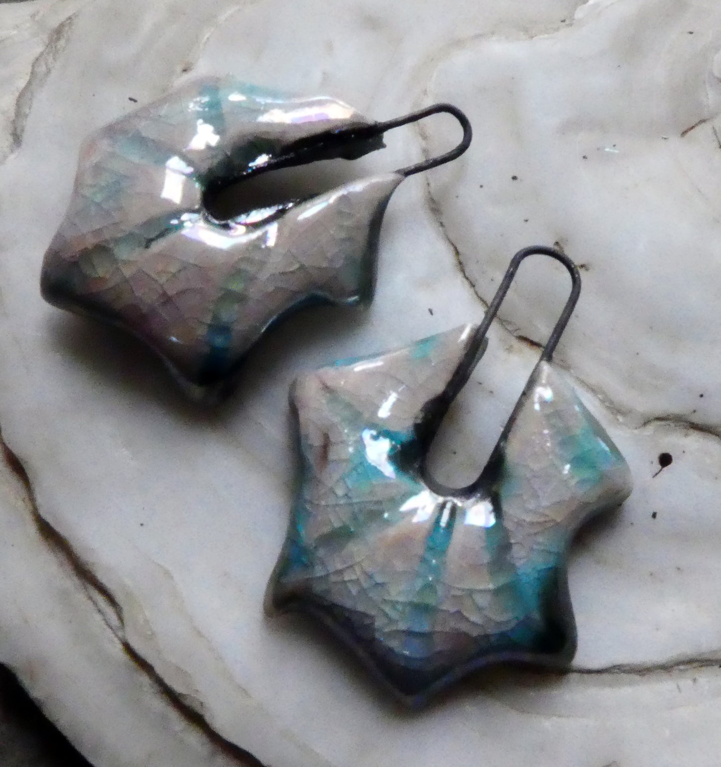 Ceramic Star Shell Earring Charms - Orchid