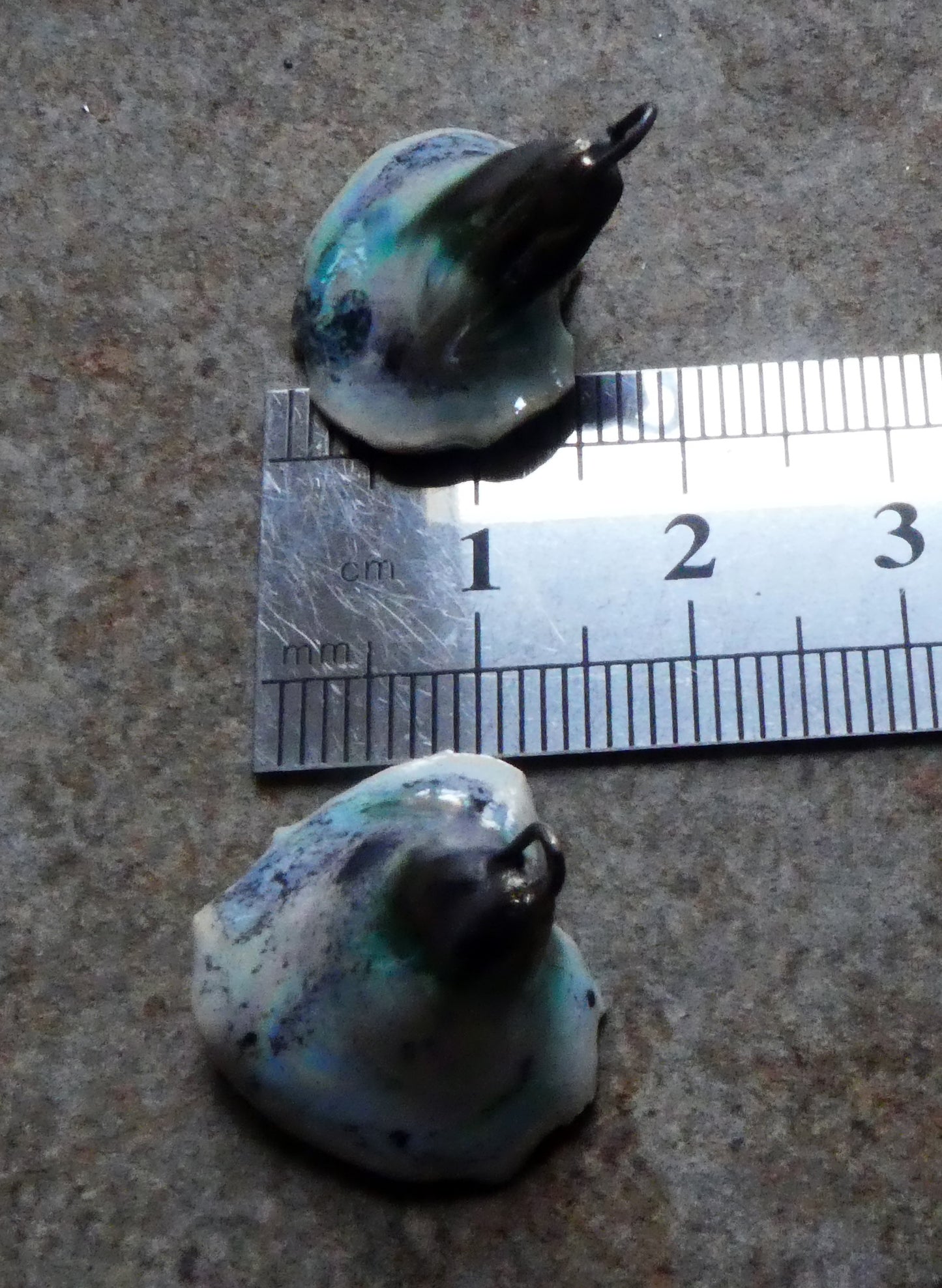 Ceramic Lustrous Trumpet Shell Earring Charms - Mistral