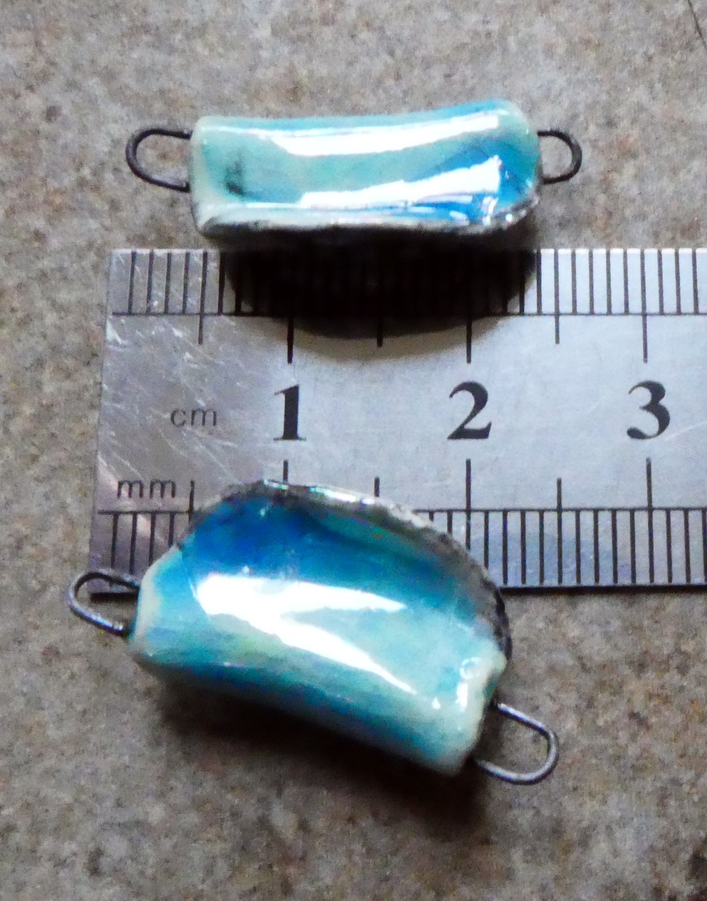 Ceramic Lustrous Black-Lipped Shell Earring Connectors - Taunton Turquoise