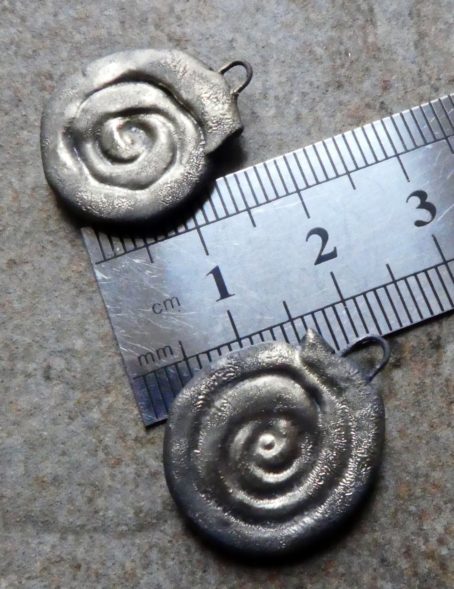 Ceramic Lustrous Nautilus Shell Earring Charms - Amethyst