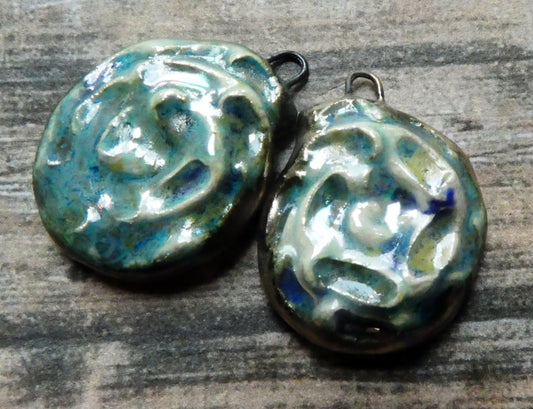 Ceramic Lustrous Nautilus Shell Earring Charms - Seawind