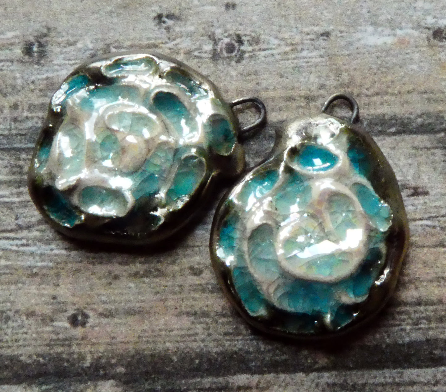 Ceramic Lustrous Nautilus Shell Earring Charms - Orchid