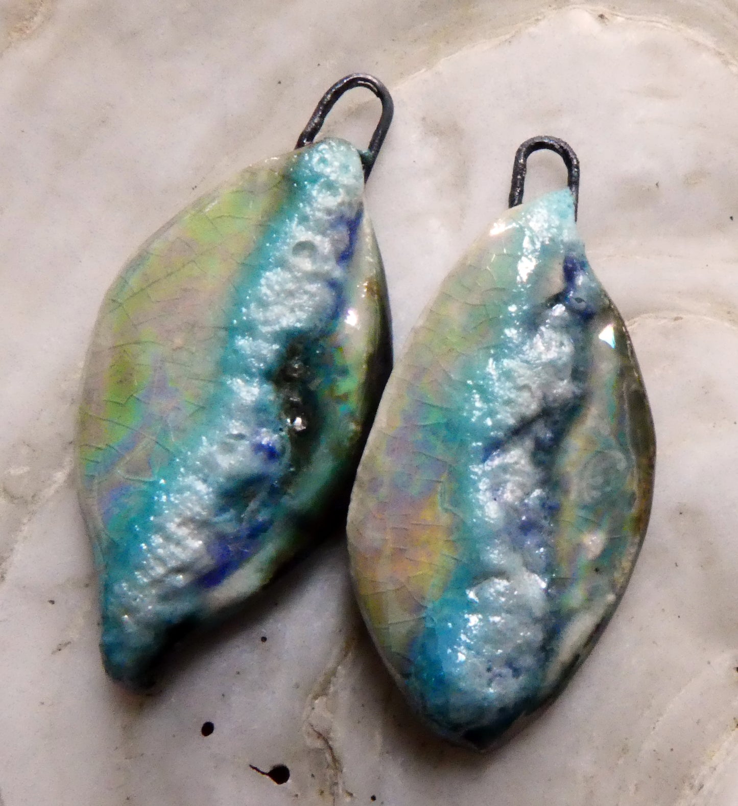 Ceramic Lustrous Surf Earring Charms - #4