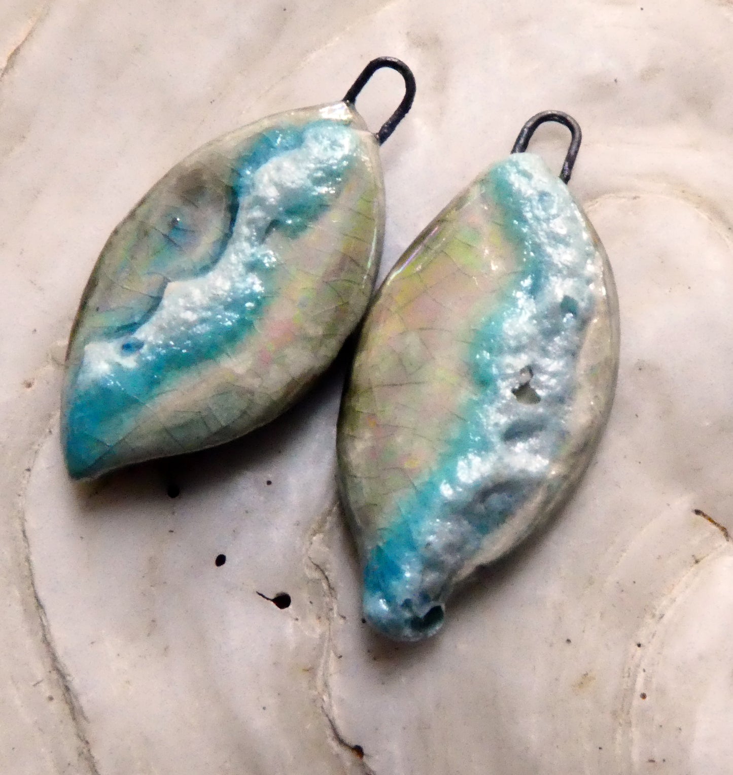 Ceramic Lustrous Surf Earring Charms - #5